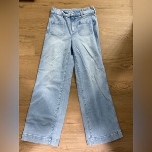 Old Navy Extra High-Rise Sky-Hi Wide Leg Light Blue Women's Jeans